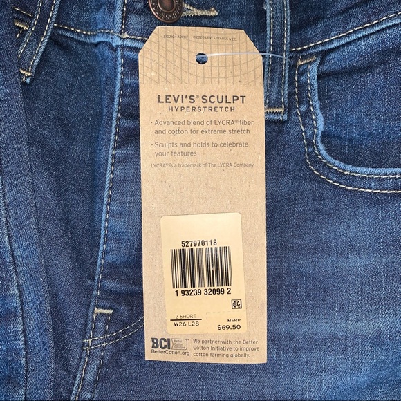 NWT Levi’s 720 High-Rise Super Skinny 2 Short W26 - Picture 6 of 9